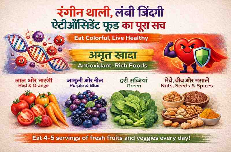 Antioxidant rich food heart health immunity aging hindi